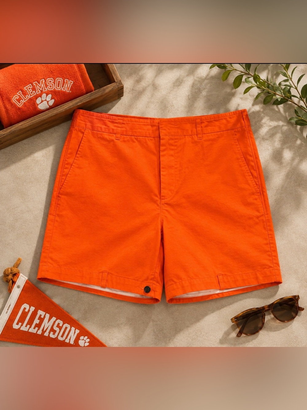 Dockers Orange 'Go Tigers' Shorts Clemson size 34 waist